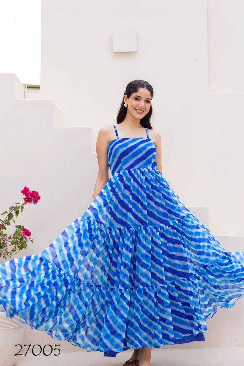 Ynf Faux Georgette RIN131 27001 Gowns Plus Size Collections Wholesale Printed Gowns Fancy Gowns Sleeveless Gowns Manufacturer