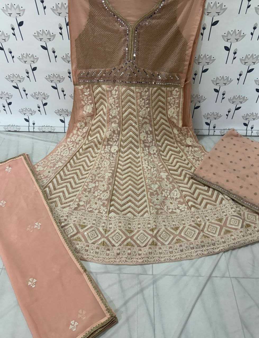 Ynf Faux Georgette RIN131 5297 Gowns Wholesale Embroidery Gowns Anarkali Gown Party Gowns Long Gowns Sequin Gowns Manufacturer