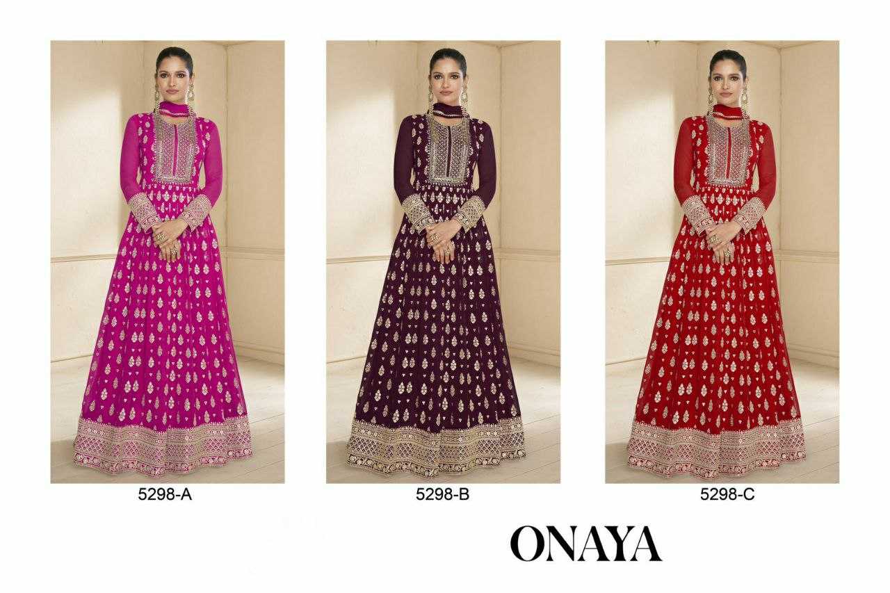 Ynf Faux Georgette RIN131 5298 Gowns Wholesale Embroidery Gowns Anarkali Gown Long Gowns Sequin Gowns Manufacturer