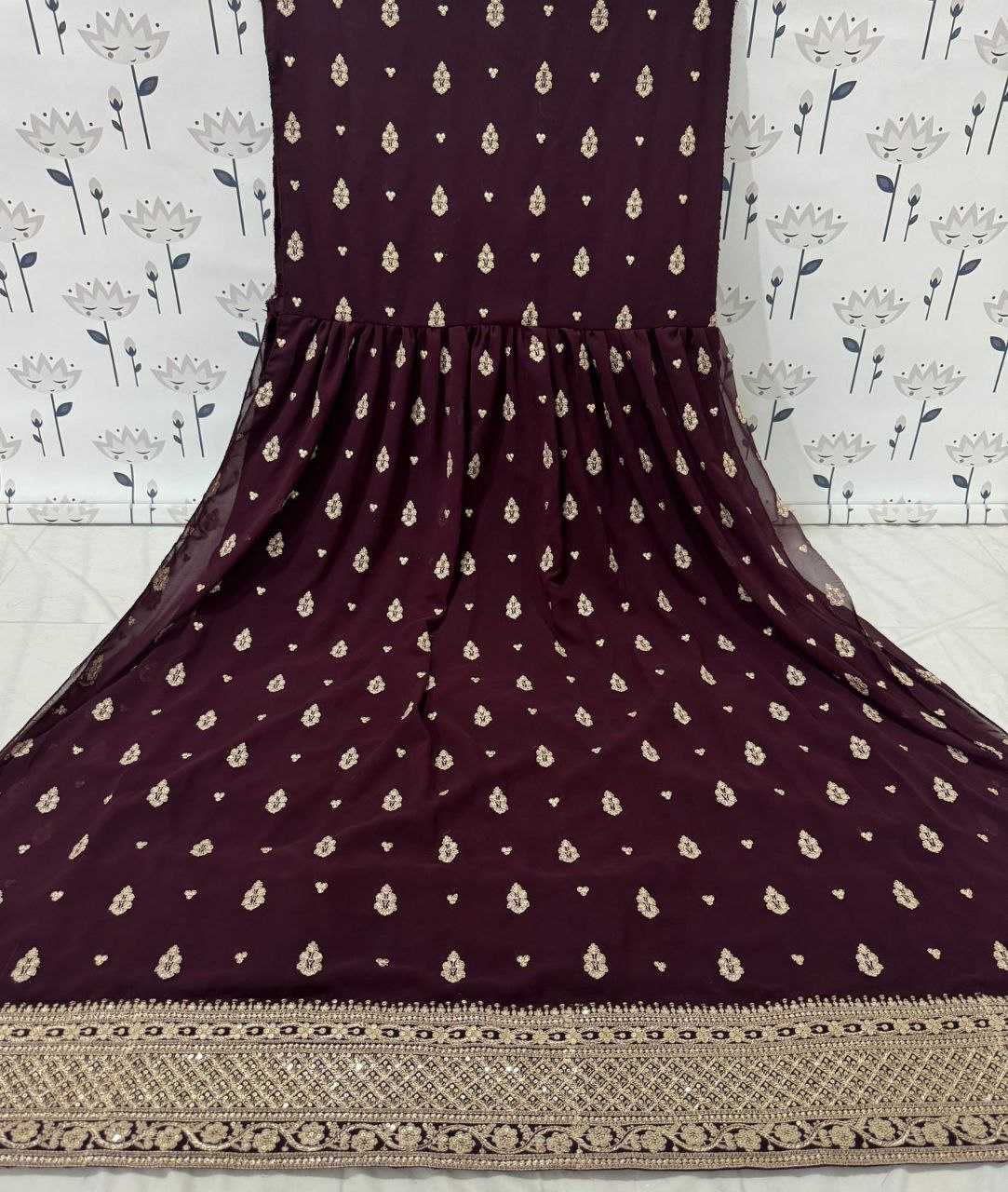 Ynf Faux Georgette RIN131 5298 Gowns Wholesale Embroidery Gowns Anarkali Gown Long Gowns Sequin Gowns Manufacturer