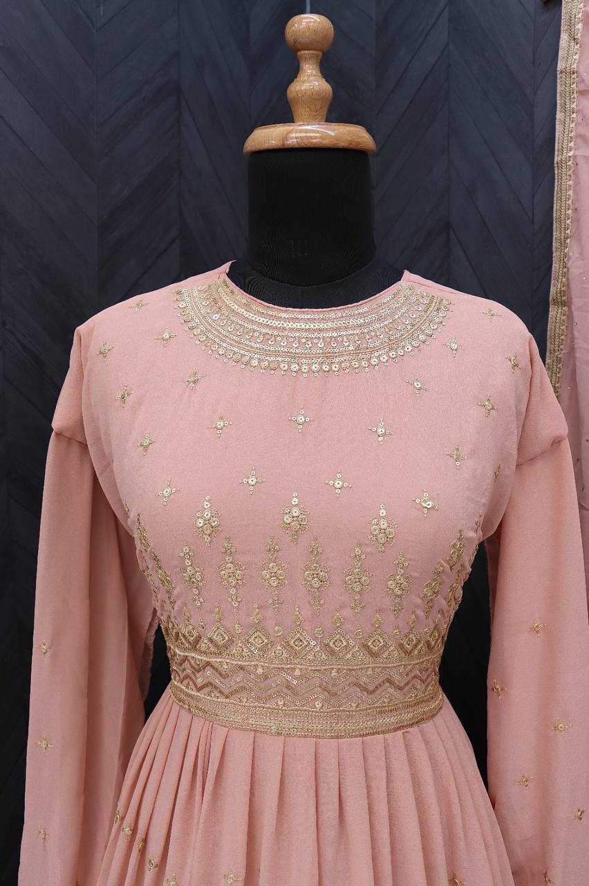 Ynf Faux Georgette RIN131 9293 Gowns Wholesale Fancy Gowns Embroidery Gowns Anarkali Gown Long Gowns Full Sleeve Gowns Sequin Gowns Manufacturer