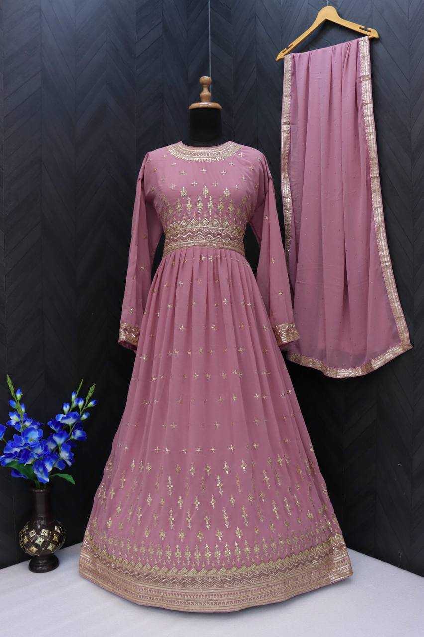 Ynf Faux Georgette RIN131 9293 Gowns Wholesale Fancy Gowns Embroidery Gowns Anarkali Gown Long Gowns Full Sleeve Gowns Sequin Gowns Manufacturer