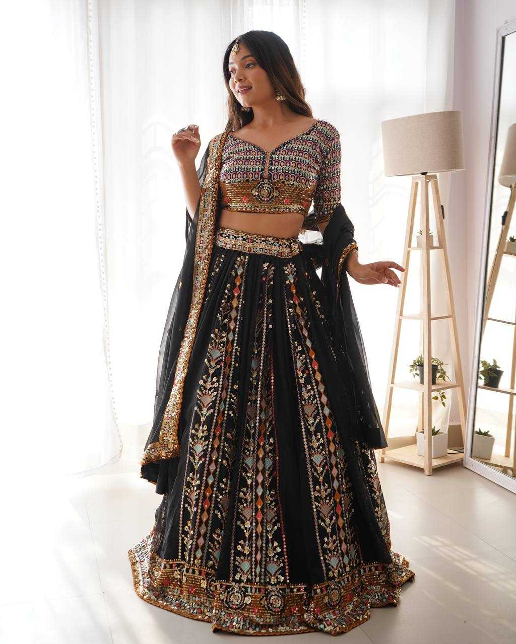 Ynf Faux Georgette RIN133 32 Lehengas Wedding Collections Festive Collections Wholesale Designer Lehenga Choli Georgette Lehenga Sequins Lehenga Manufacturer