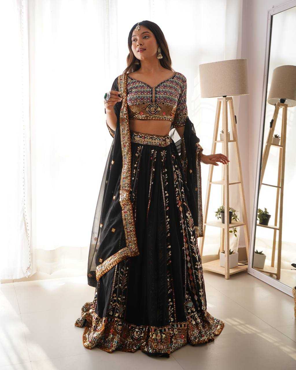 Ynf Faux Georgette RIN133 32 Lehengas Wedding Collections Festive Collections Wholesale Designer Lehenga Choli Georgette Lehenga Sequins Lehenga Manufacturer