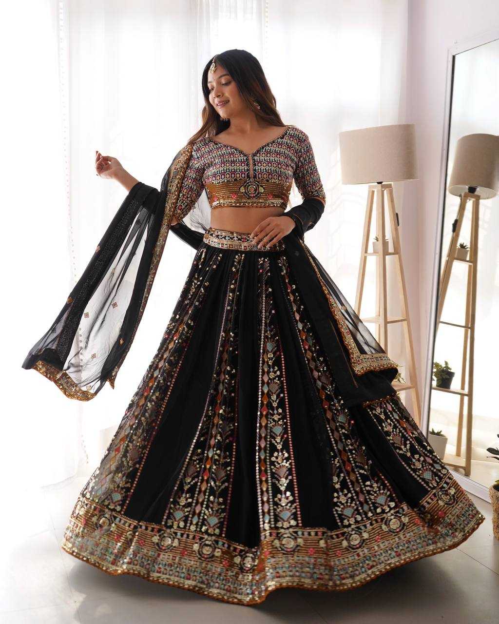 Ynf Faux Georgette RIN133 32 Lehengas Wedding Collections Festive Collections Wholesale Designer Lehenga Choli Georgette Lehenga Sequins Lehenga Manufacturer