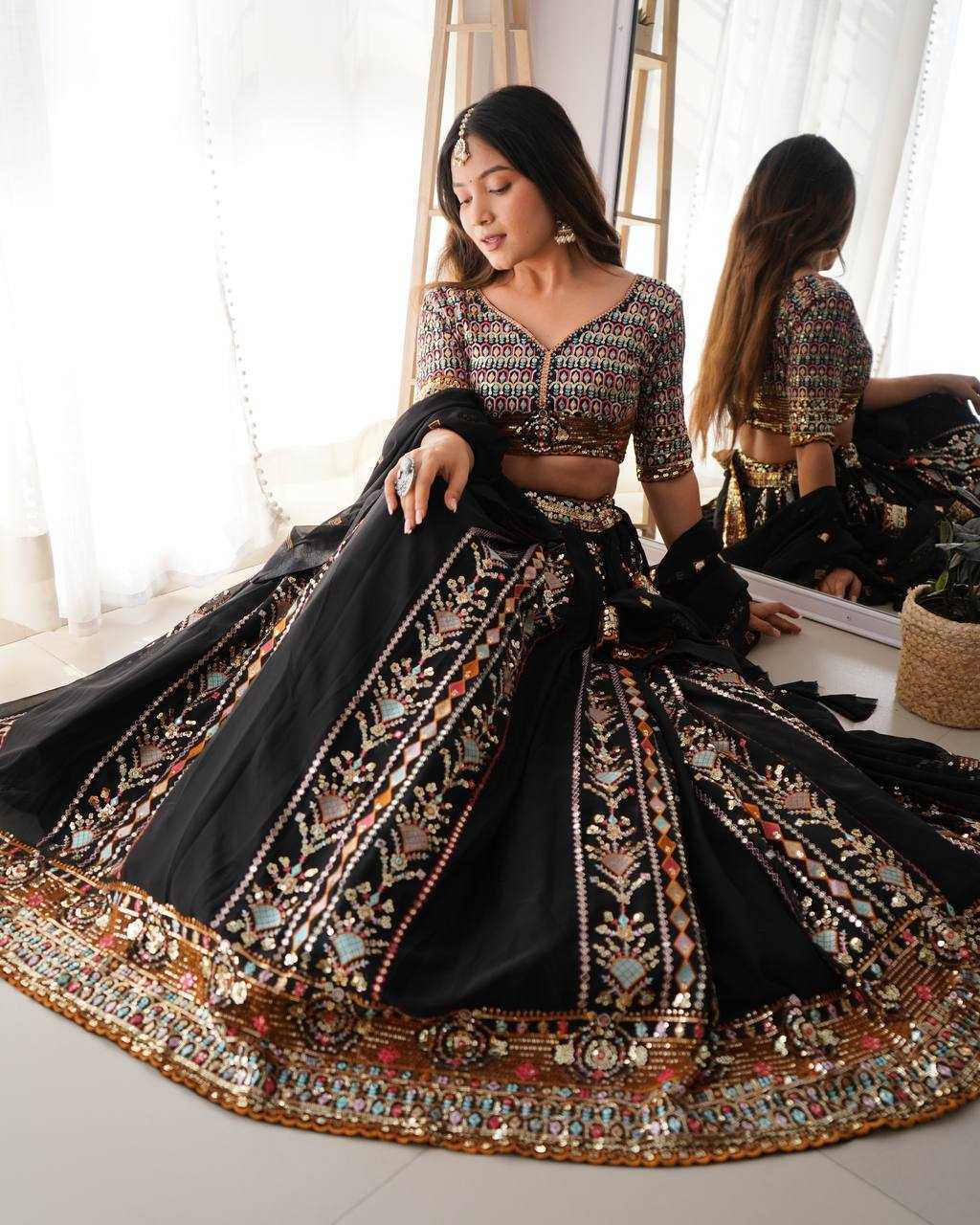 Ynf Faux Georgette RIN133 32 Lehengas Wedding Collections Festive Collections Wholesale Designer Lehenga Choli Georgette Lehenga Sequins Lehenga Manufacturer