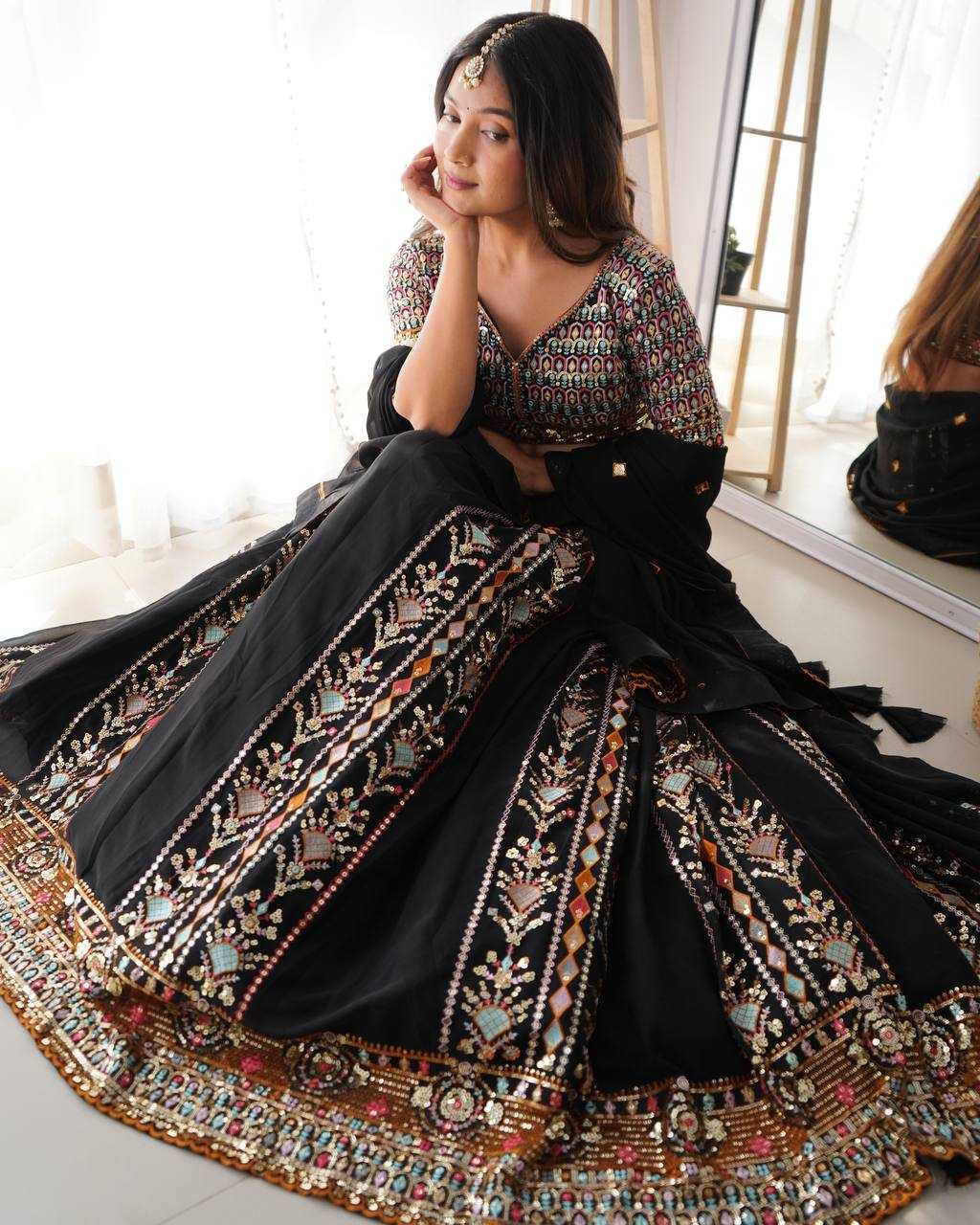 Ynf Faux Georgette RIN133 32 Lehengas Wedding Collections Festive Collections Wholesale Designer Lehenga Choli Georgette Lehenga Sequins Lehenga Manufacturer