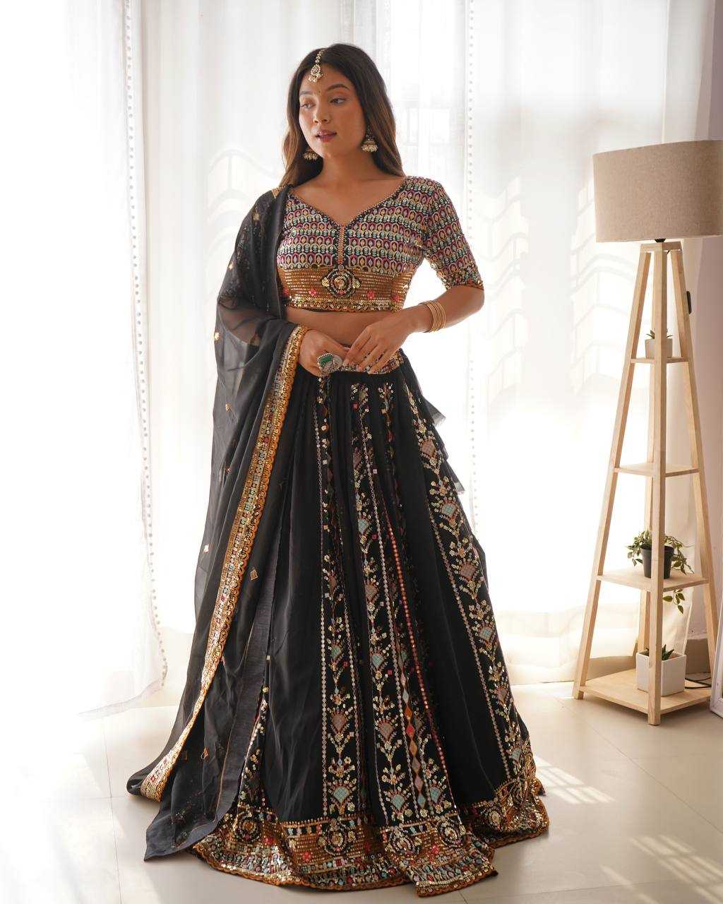Ynf Faux Georgette RIN133 32 Lehengas Wedding Collections Festive Collections Wholesale Designer Lehenga Choli Georgette Lehenga Sequins Lehenga Manufacturer