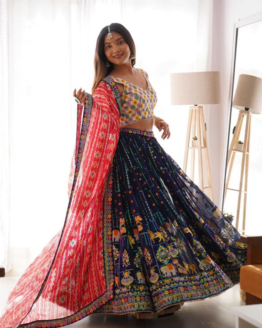 Ynf Faux Georgette RIN133 34 Lehengas Wholesale Designer Lehenga Designer Lehenga Choli Sequins Lehenga Manufacturer