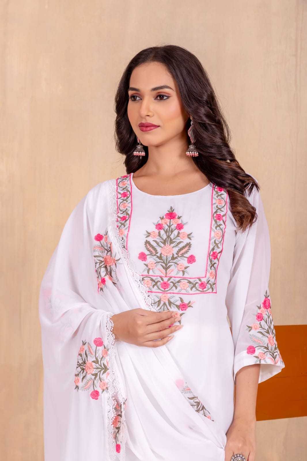Ynf Faux Georgette RIN158 Stree Kurti Festive Collections Wholesale Georgette Kurti Embroidered Kurtis Onam Collections Manufacturer