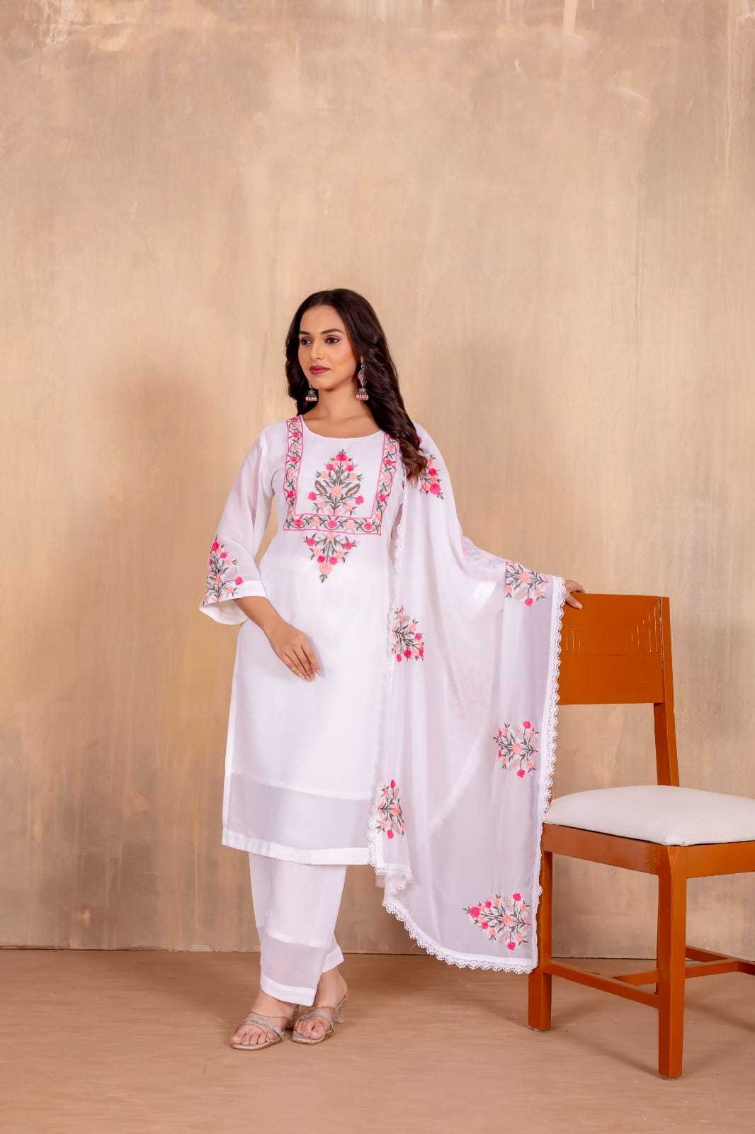 Ynf Faux Georgette RIN158 Stree Kurti Festive Collections Wholesale Georgette Kurti Embroidered Kurtis Onam Collections Manufacturer