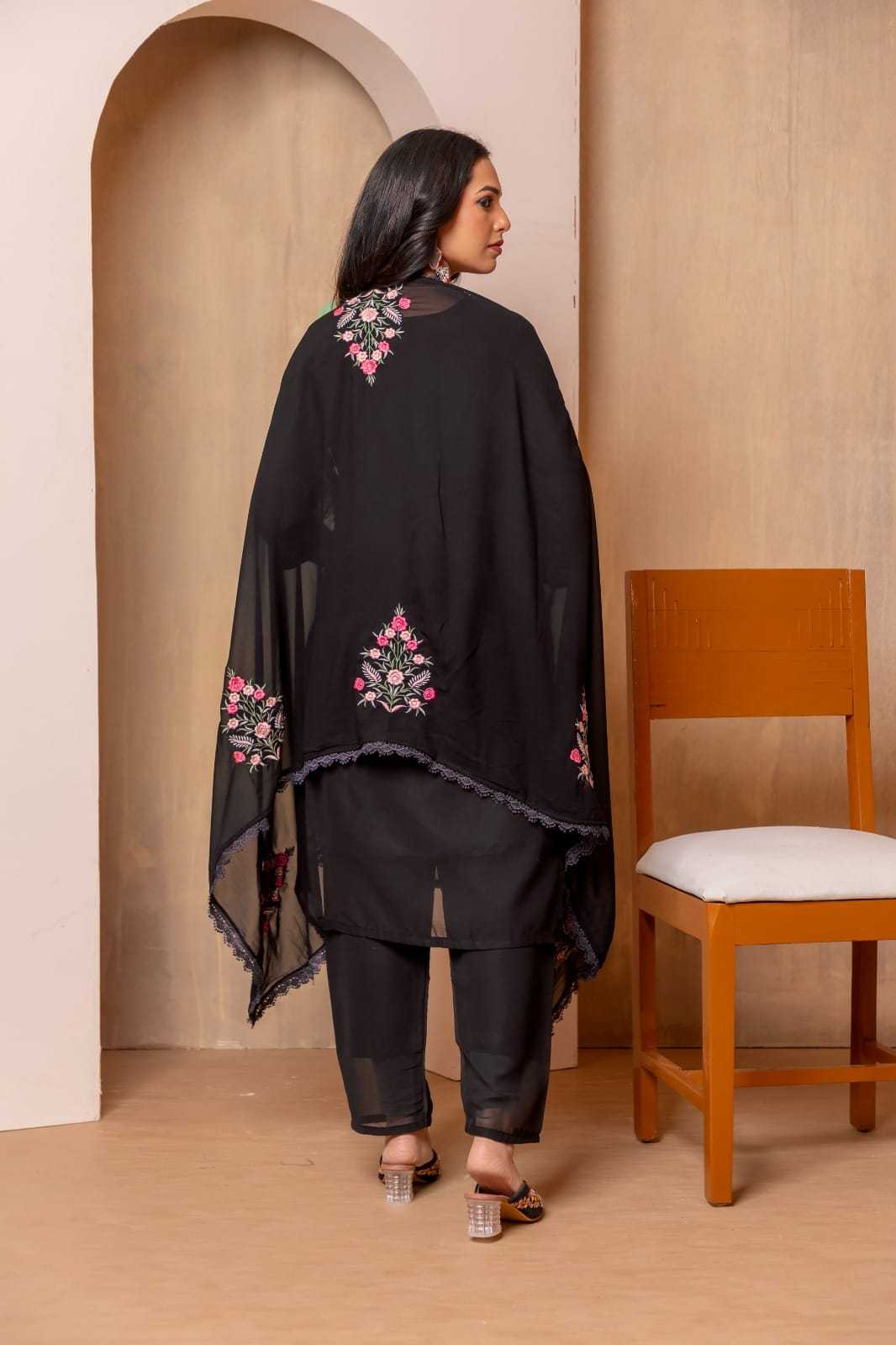 Ynf Faux Georgette RIN158 Stree Kurti Festive Collections Wholesale Georgette Kurti Embroidered Kurtis Onam Collections Manufacturer