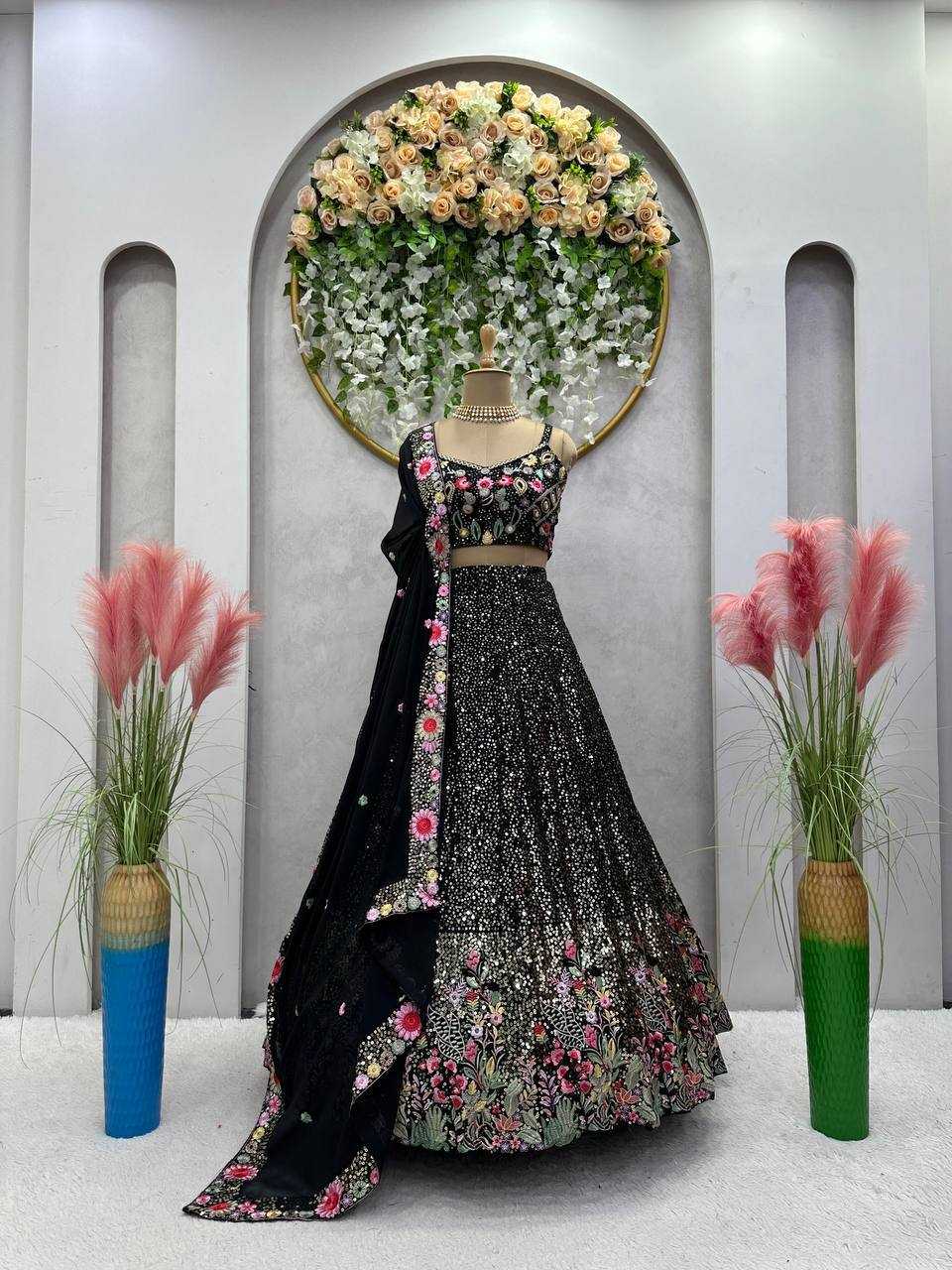 Ynf Faux Georgette RIN162 248 Lehengas Wedding Collections Festive Collections Wholesale Designer Lehenga Choli Georgette Lehenga Sequins Lehenga Manufacturer