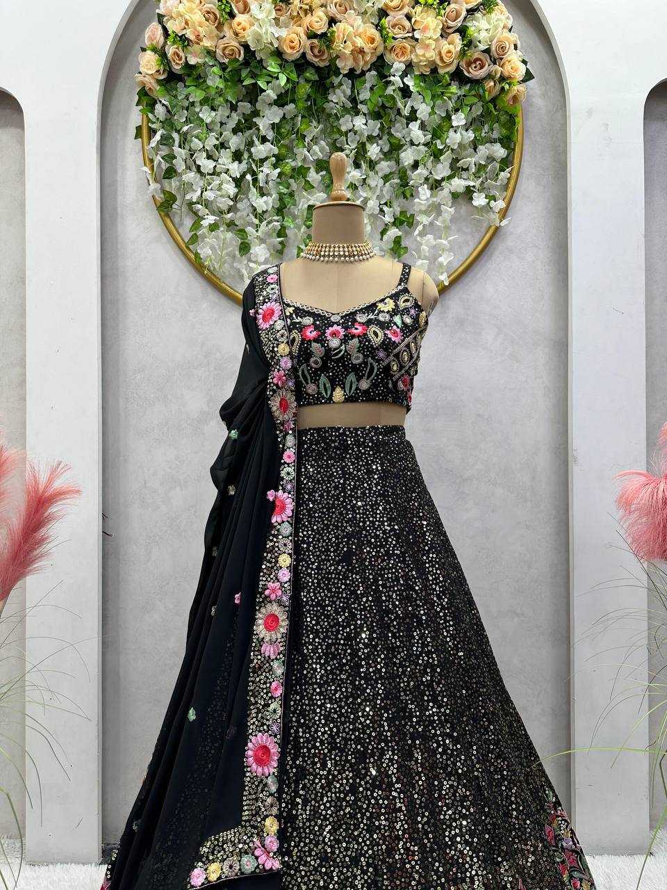 Ynf Faux Georgette RIN162 248 Lehengas Wedding Collections Festive Collections Wholesale Designer Lehenga Choli Georgette Lehenga Sequins Lehenga Manufacturer