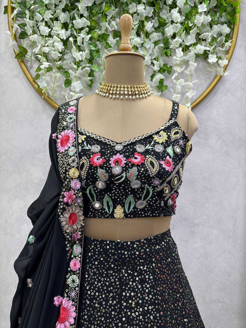 Ynf Faux Georgette RIN162 248 Lehengas Wedding Collections Festive Collections Wholesale Designer Lehenga Choli Georgette Lehenga Sequins Lehenga Manufacturer