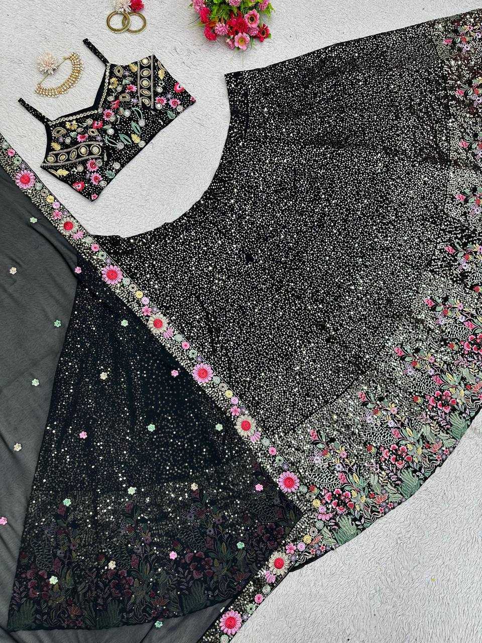 Ynf Faux Georgette RIN162 248 Lehengas Wedding Collections Festive Collections Wholesale Designer Lehenga Choli Georgette Lehenga Sequins Lehenga Manufacturer