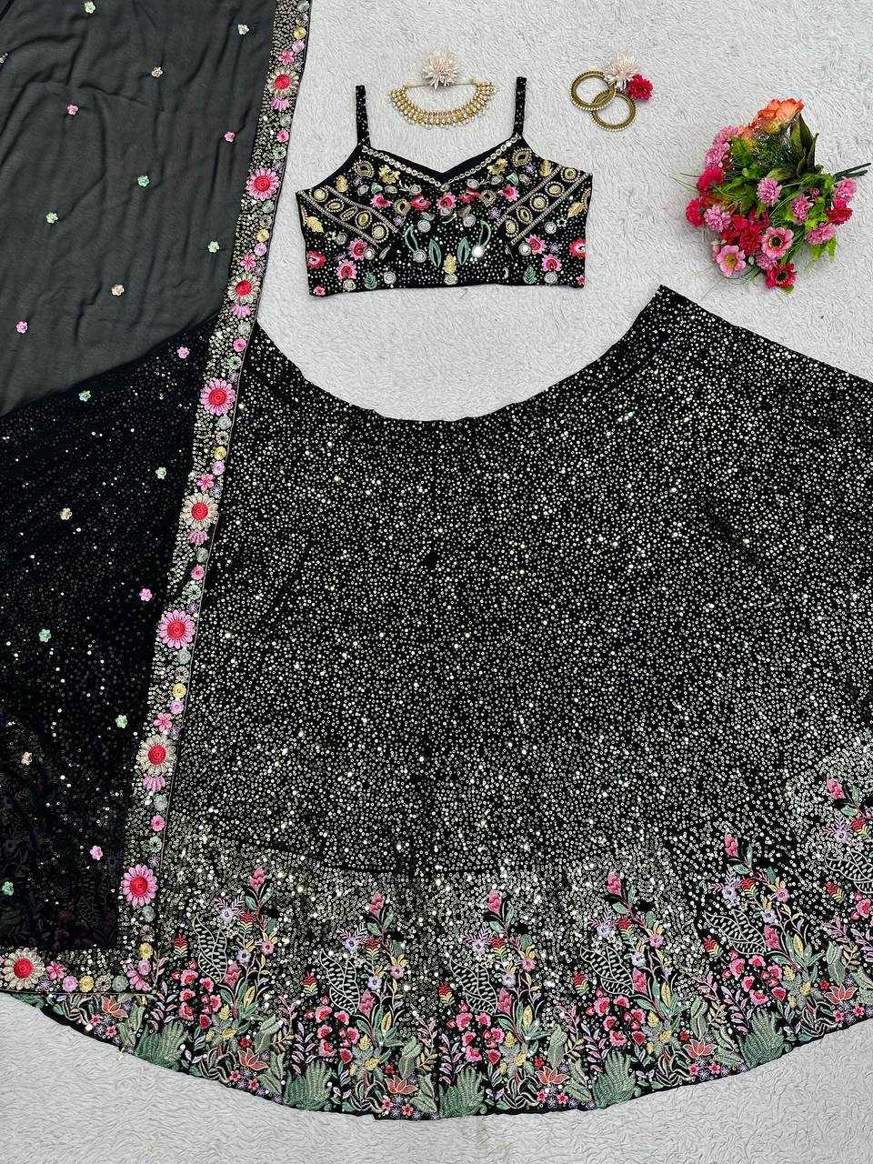 Ynf Faux Georgette RIN162 248 Lehengas Wedding Collections Festive Collections Wholesale Designer Lehenga Choli Georgette Lehenga Sequins Lehenga Manufacturer