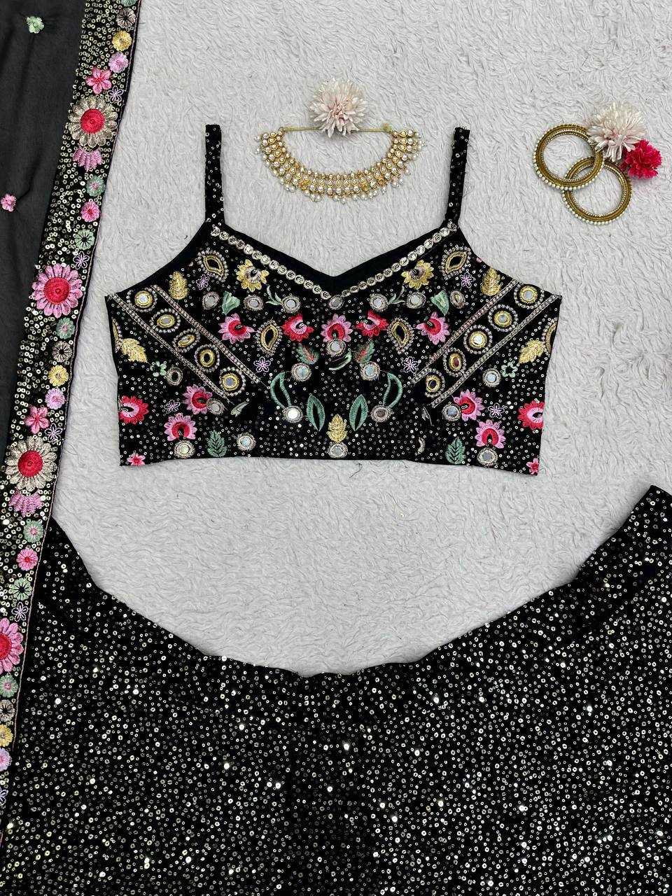 Ynf Faux Georgette RIN162 248 Lehengas Wedding Collections Festive Collections Wholesale Designer Lehenga Choli Georgette Lehenga Sequins Lehenga Manufacturer