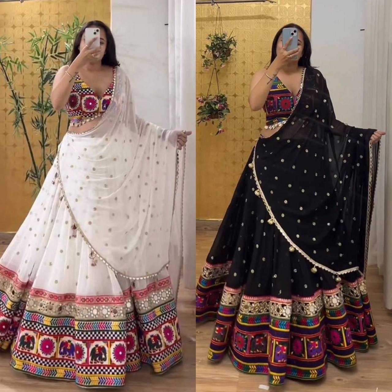 Ynf Faux Georgette RIN162 277 Lehengas Festive Collections Wholesale Fancy Lehenga Mirror Work Lehenga Navratri Chaniya Choli Manufacturer