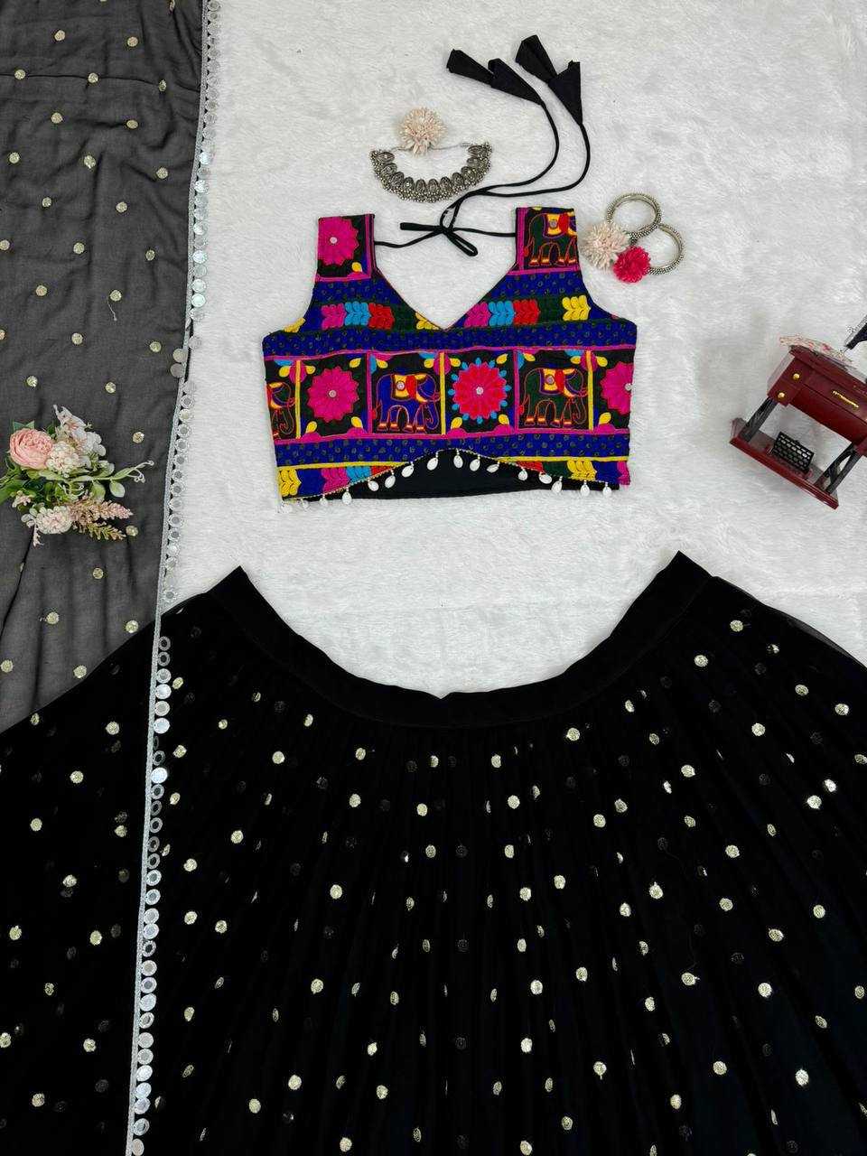 Ynf Faux Georgette RIN162 277 Lehengas Festive Collections Wholesale Fancy Lehenga Mirror Work Lehenga Navratri Chaniya Choli Manufacturer