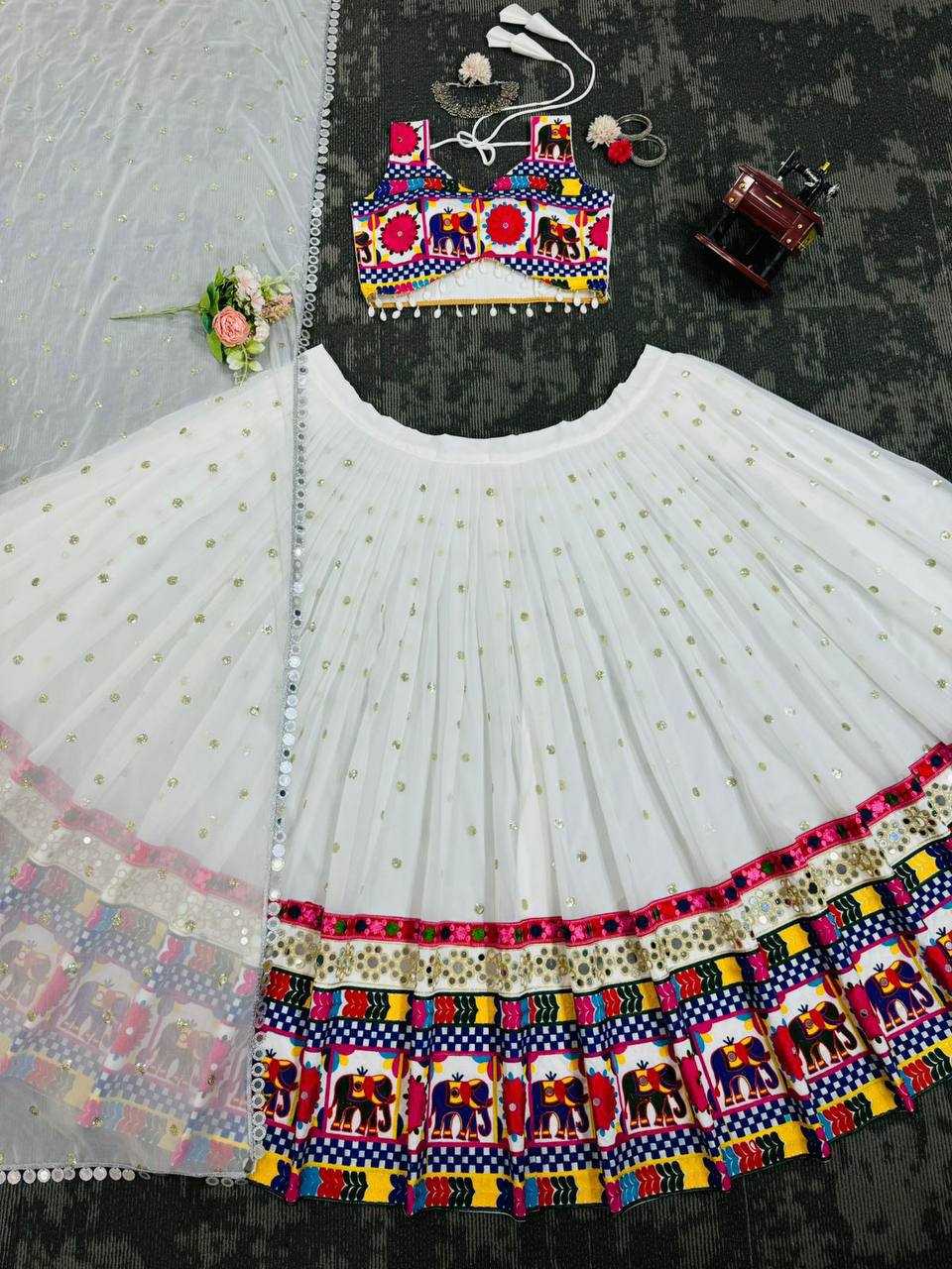 Ynf Faux Georgette RIN162 277 Lehengas Festive Collections Wholesale Fancy Lehenga Mirror Work Lehenga Navratri Chaniya Choli Manufacturer
