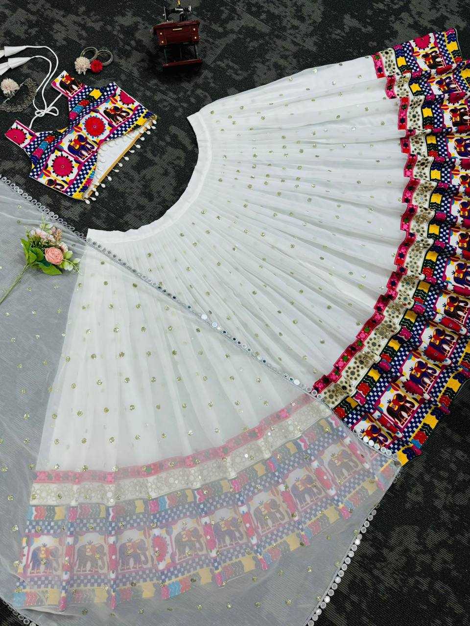 Ynf Faux Georgette RIN162 277 Lehengas Festive Collections Wholesale Fancy Lehenga Mirror Work Lehenga Navratri Chaniya Choli Manufacturer