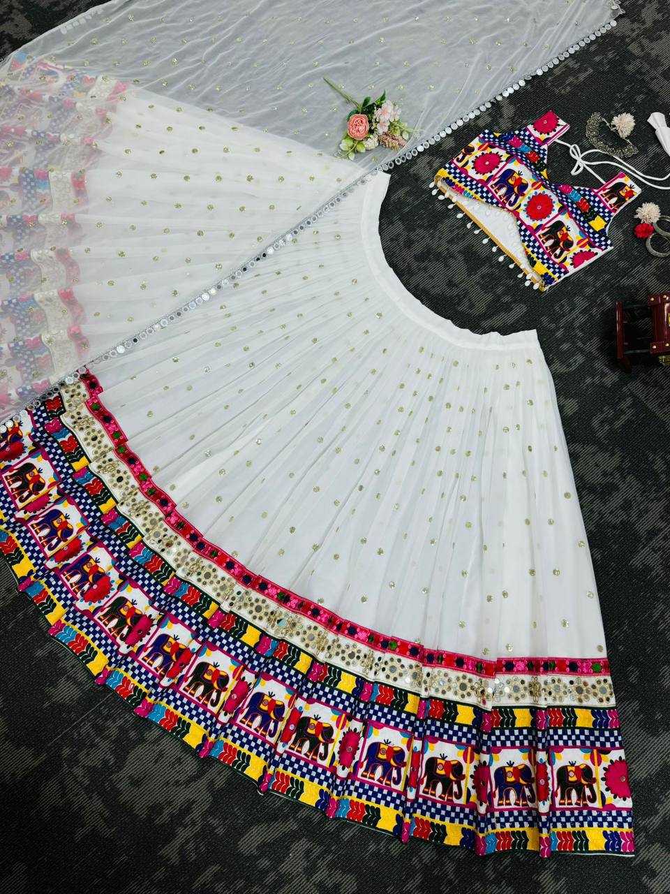 Ynf Faux Georgette RIN162 277 Lehengas Festive Collections Wholesale Fancy Lehenga Mirror Work Lehenga Navratri Chaniya Choli Manufacturer