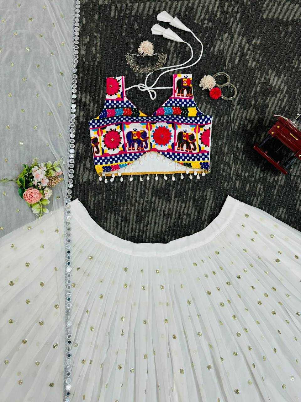 Ynf Faux Georgette RIN162 277 Lehengas Festive Collections Wholesale Fancy Lehenga Mirror Work Lehenga Navratri Chaniya Choli Manufacturer