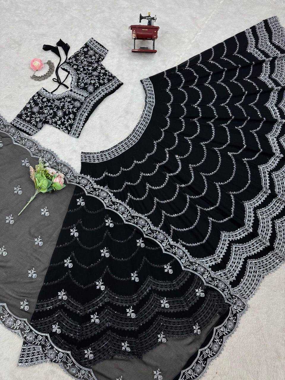 Ynf Faux Georgette RIN162 331 Lehengas Wedding Collections Festive Collections Wholesale Georgette Lehenga Sequins Lehenga Lehenga With Blouse Manufacturer