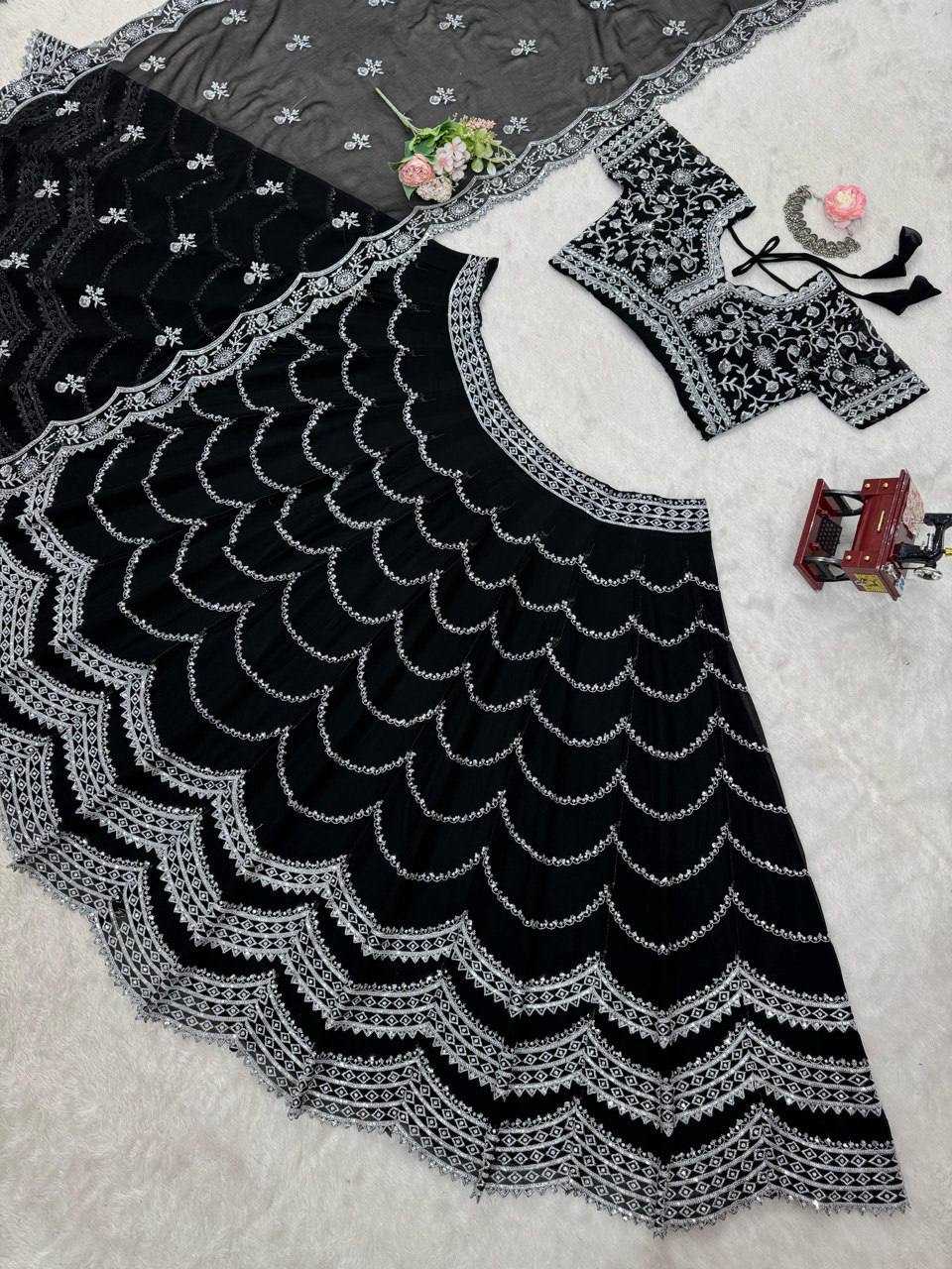 Ynf Faux Georgette RIN162 331 Lehengas Wedding Collections Festive Collections Wholesale Georgette Lehenga Sequins Lehenga Lehenga With Blouse Manufacturer