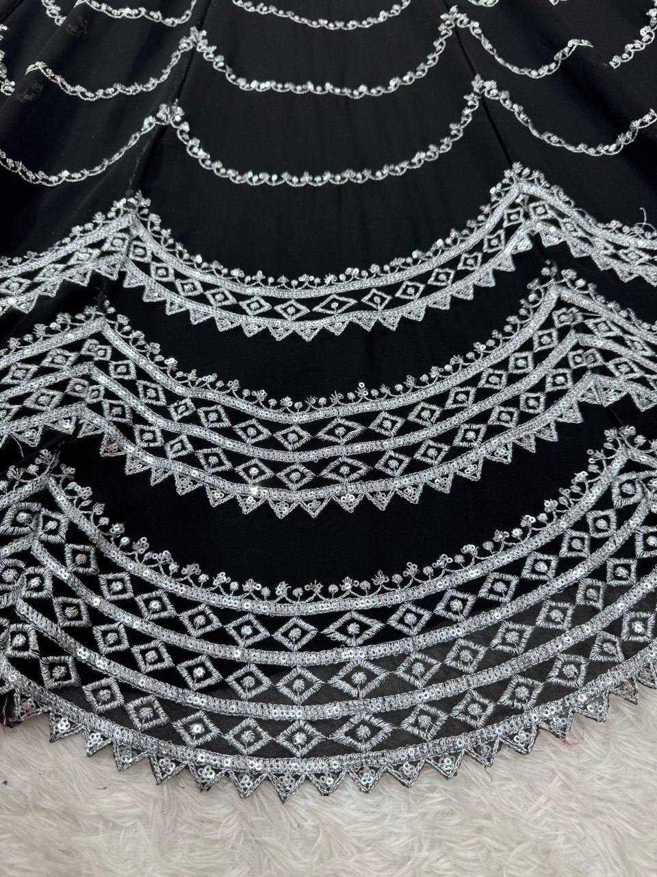 Ynf Faux Georgette RIN162 331 Lehengas Wedding Collections Festive Collections Wholesale Georgette Lehenga Sequins Lehenga Lehenga With Blouse Manufacturer