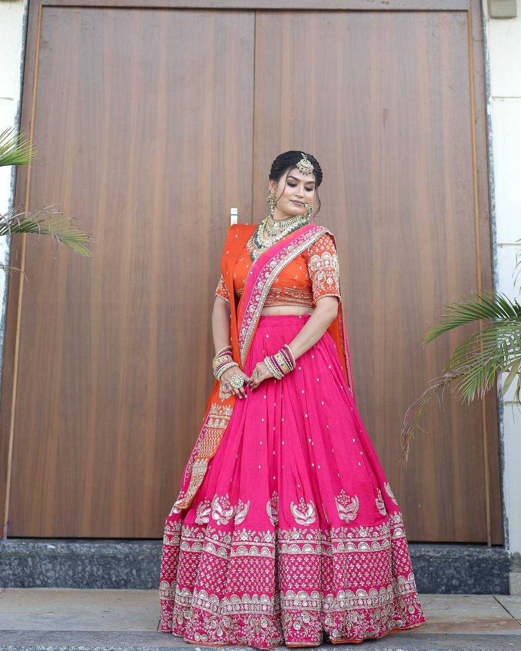 Ynf Faux Georgette RIN162 366 Lehengas Wedding Collections Festive Collections Wholesale Designer Lehenga Choli Georgette Lehenga Lehenga With Blouse Manufacturer