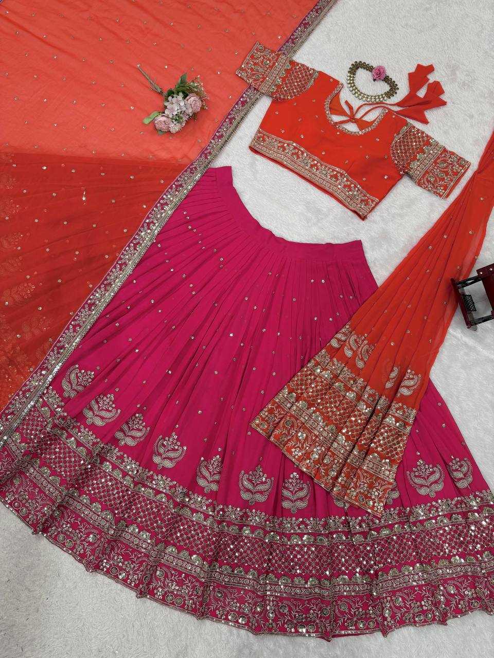 Ynf Faux Georgette RIN162 366 Lehengas Wedding Collections Festive Collections Wholesale Designer Lehenga Choli Georgette Lehenga Lehenga With Blouse Manufacturer