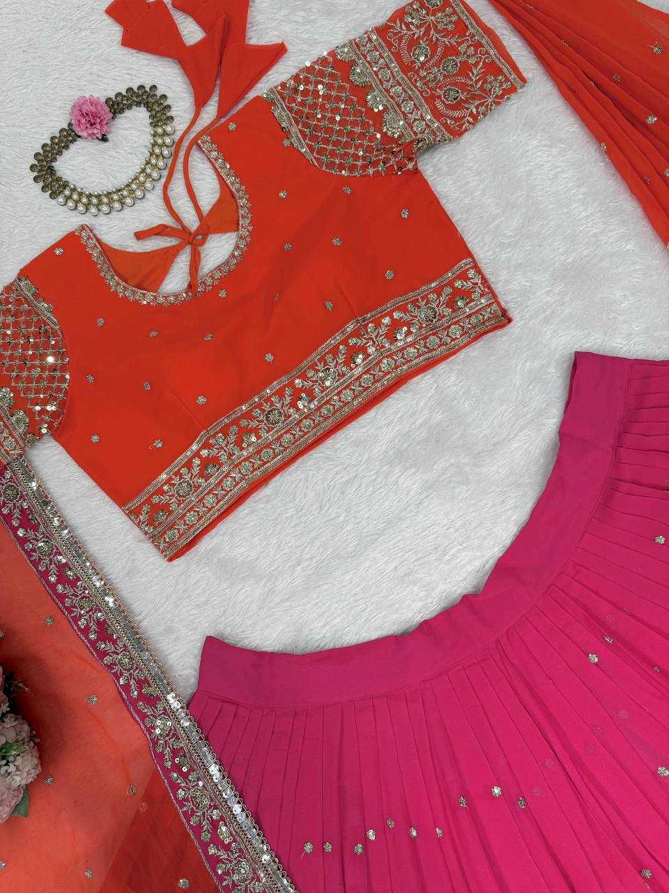 Ynf Faux Georgette RIN162 366 Lehengas Wedding Collections Festive Collections Wholesale Designer Lehenga Choli Georgette Lehenga Lehenga With Blouse Manufacturer