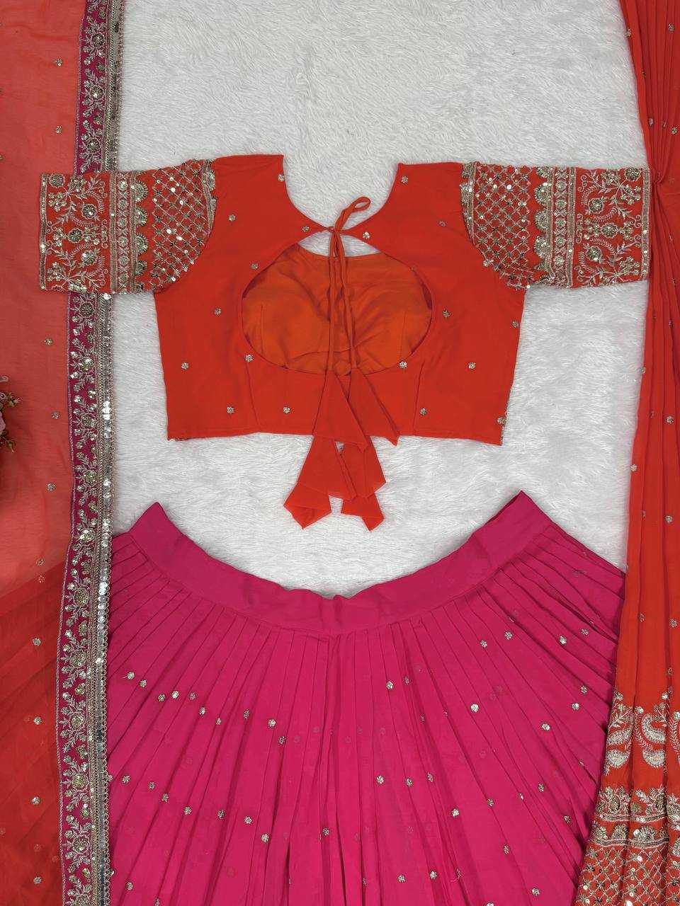 Ynf Faux Georgette RIN162 366 Lehengas Wedding Collections Festive Collections Wholesale Designer Lehenga Choli Georgette Lehenga Lehenga With Blouse Manufacturer