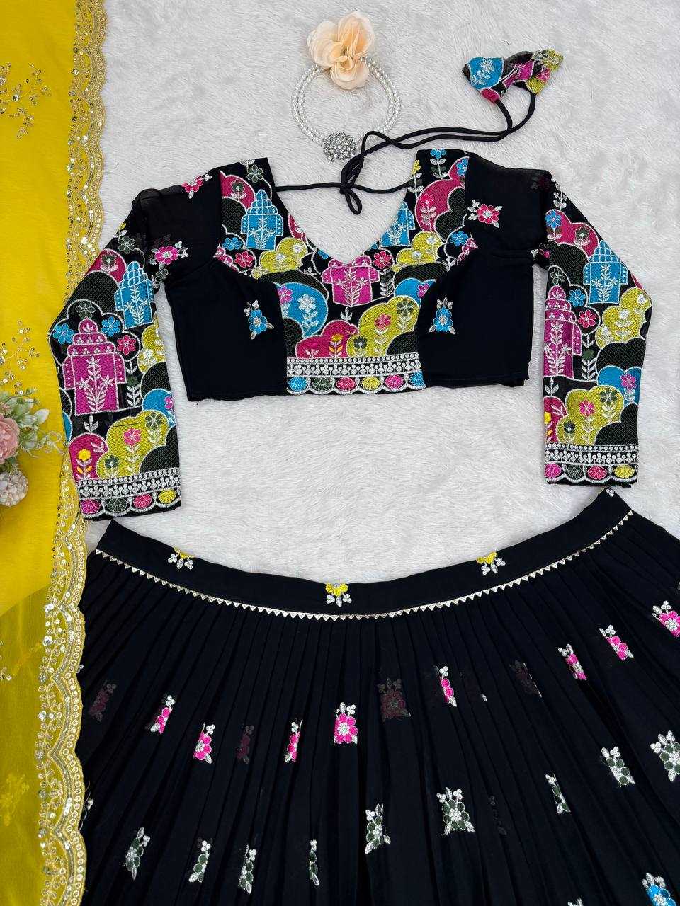 Ynf Faux Georgette RIN162 367 Lehengas Wedding Collections Festive Collections Wholesale Designer Lehenga Choli Georgette Lehenga Lehenga With Dupatta Manufacturer