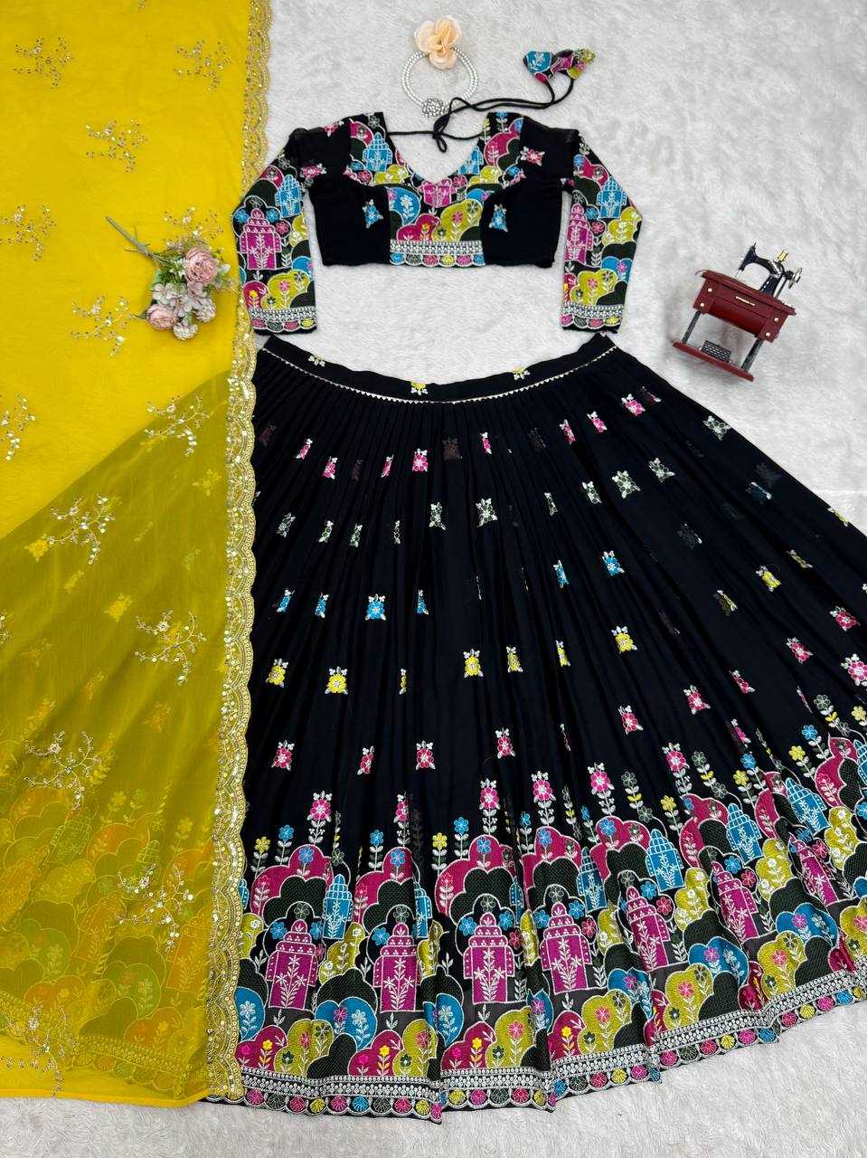 Ynf Faux Georgette RIN162 367 Lehengas Wedding Collections Festive Collections Wholesale Designer Lehenga Choli Georgette Lehenga Lehenga With Dupatta Manufacturer