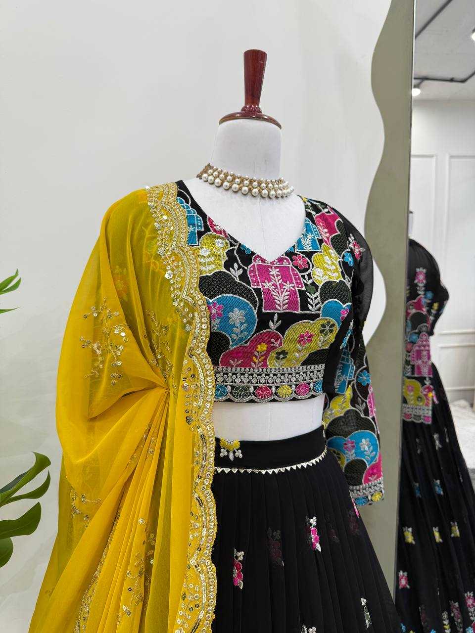 Ynf Faux Georgette RIN162 367 Lehengas Wedding Collections Festive Collections Wholesale Designer Lehenga Choli Georgette Lehenga Lehenga With Dupatta Manufacturer