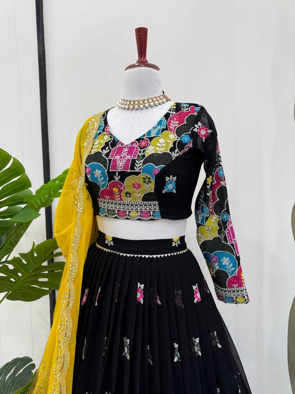 Ynf Faux Georgette RIN162 367 Lehengas Wedding Collections Festive Collections Wholesale Designer Lehenga Choli Georgette Lehenga Lehenga With Dupatta Manufacturer