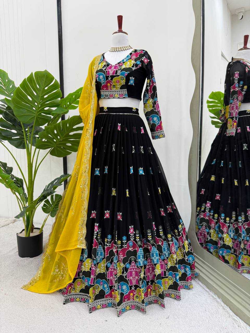 Ynf Faux Georgette RIN162 367 Lehengas Wedding Collections Festive Collections Wholesale Designer Lehenga Choli Georgette Lehenga Lehenga With Dupatta Manufacturer