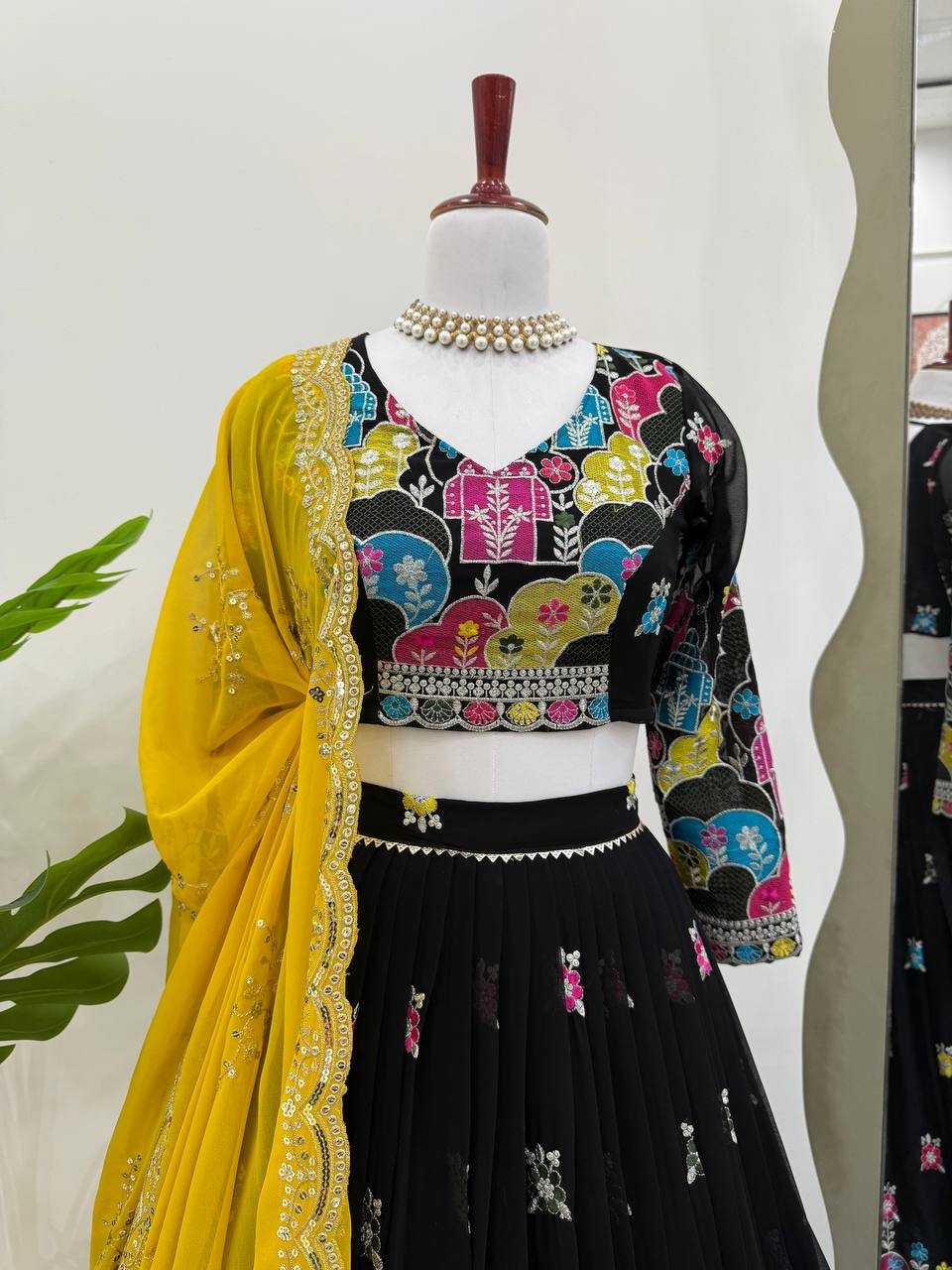 Ynf Faux Georgette RIN162 367 Lehengas Wedding Collections Festive Collections Wholesale Designer Lehenga Choli Georgette Lehenga Lehenga With Dupatta Manufacturer