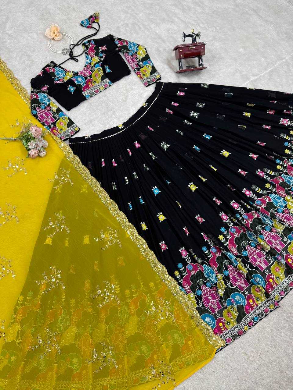 Ynf Faux Georgette RIN162 367 Lehengas Wedding Collections Festive Collections Wholesale Designer Lehenga Choli Georgette Lehenga Lehenga With Dupatta Manufacturer