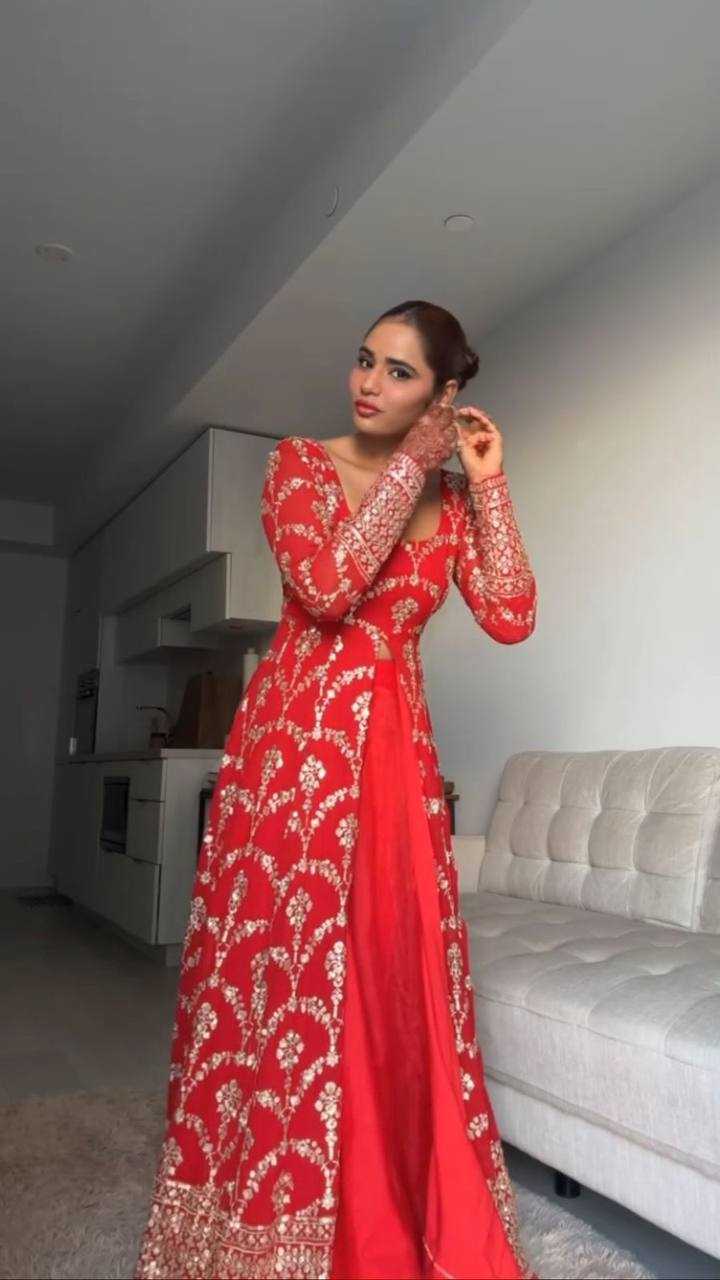 Ynf Faux Georgette RIN162 5806 Gowns Wholesale Embroidery Gowns Anarkali Gown Long Gowns Wedding Gown Sequin Gowns Manufacturer