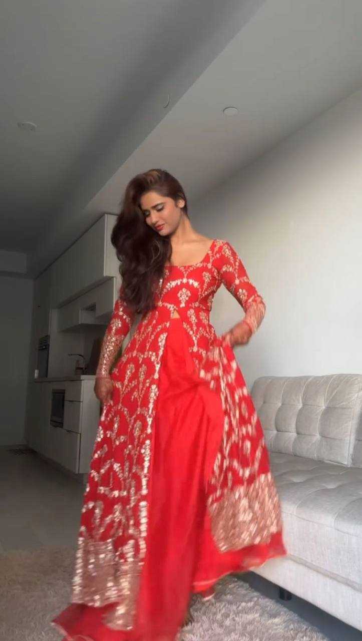Ynf Faux Georgette RIN162 5806 Gowns Wholesale Embroidery Gowns Anarkali Gown Long Gowns Wedding Gown Sequin Gowns Manufacturer