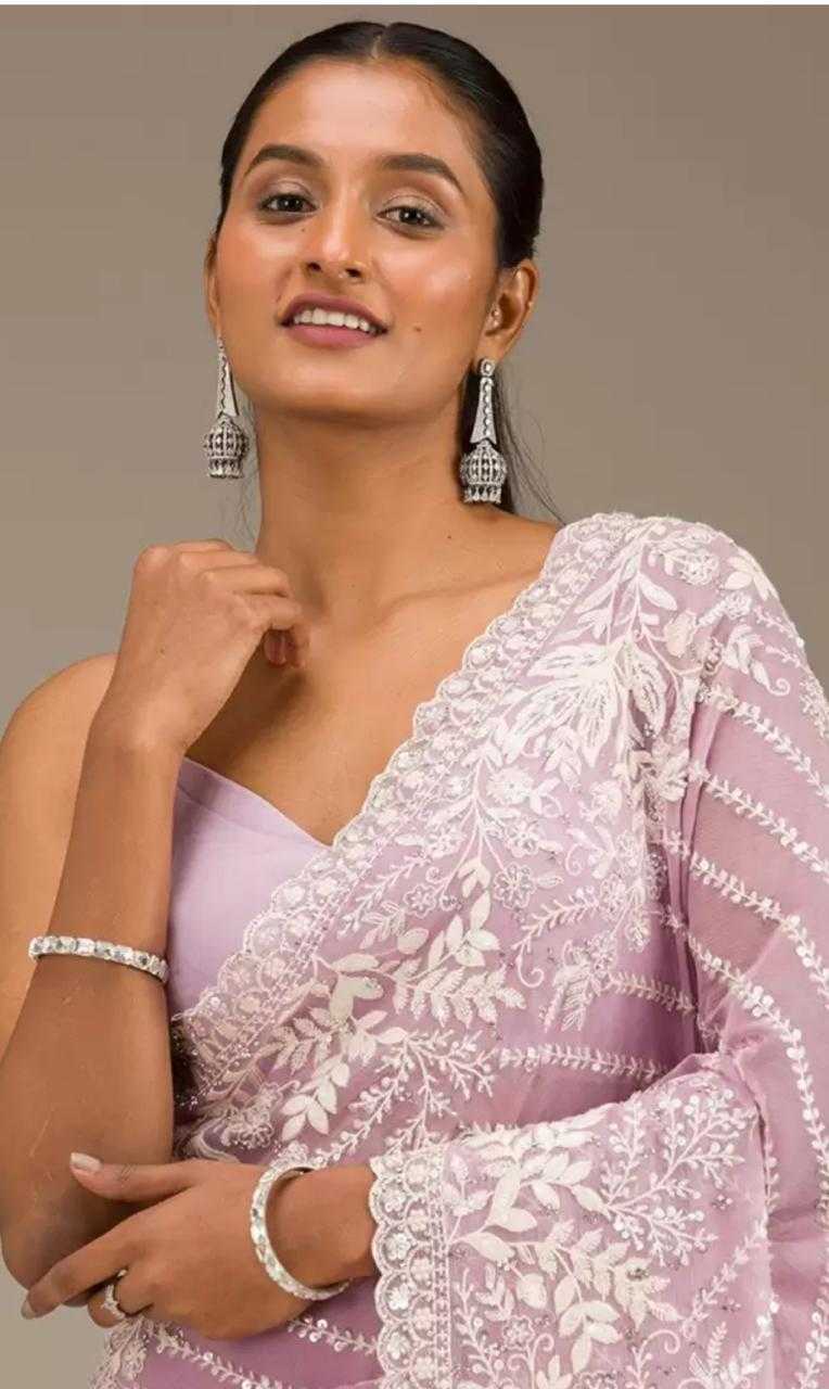 Ynf Faux Georgette RIN164 No Compromise Sarees Wedding Collections Wholesale Designer Sarees Georgette Sarees Pink Sarees Manufacturer