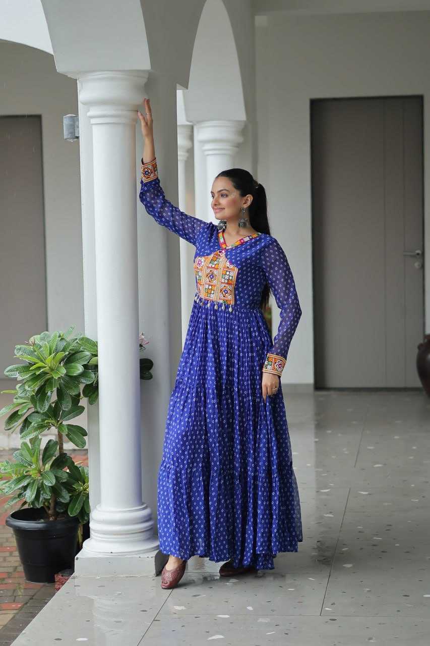 Ynf Faux Georgette RIN197 4826 Gowns Wholesale Embroidery Gowns Party Gowns Designer Gowns Manufacturer