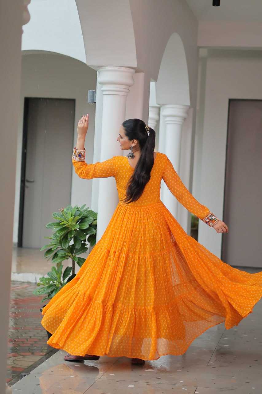 Ynf Faux Georgette RIN197 4826 Gowns Wholesale Embroidery Gowns Party Gowns Designer Gowns Manufacturer