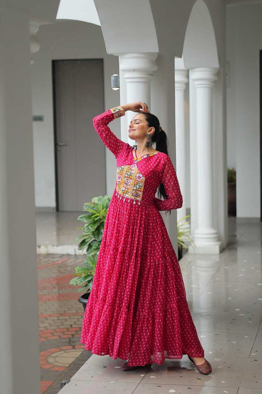 Ynf Faux Georgette RIN197 4826 Gowns Wholesale Embroidery Gowns Party Gowns Designer Gowns Manufacturer
