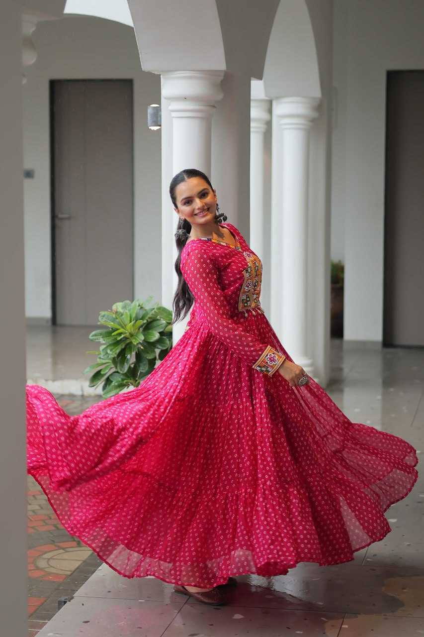 Ynf Faux Georgette RIN197 4826 Gowns Wholesale Embroidery Gowns Party Gowns Designer Gowns Manufacturer