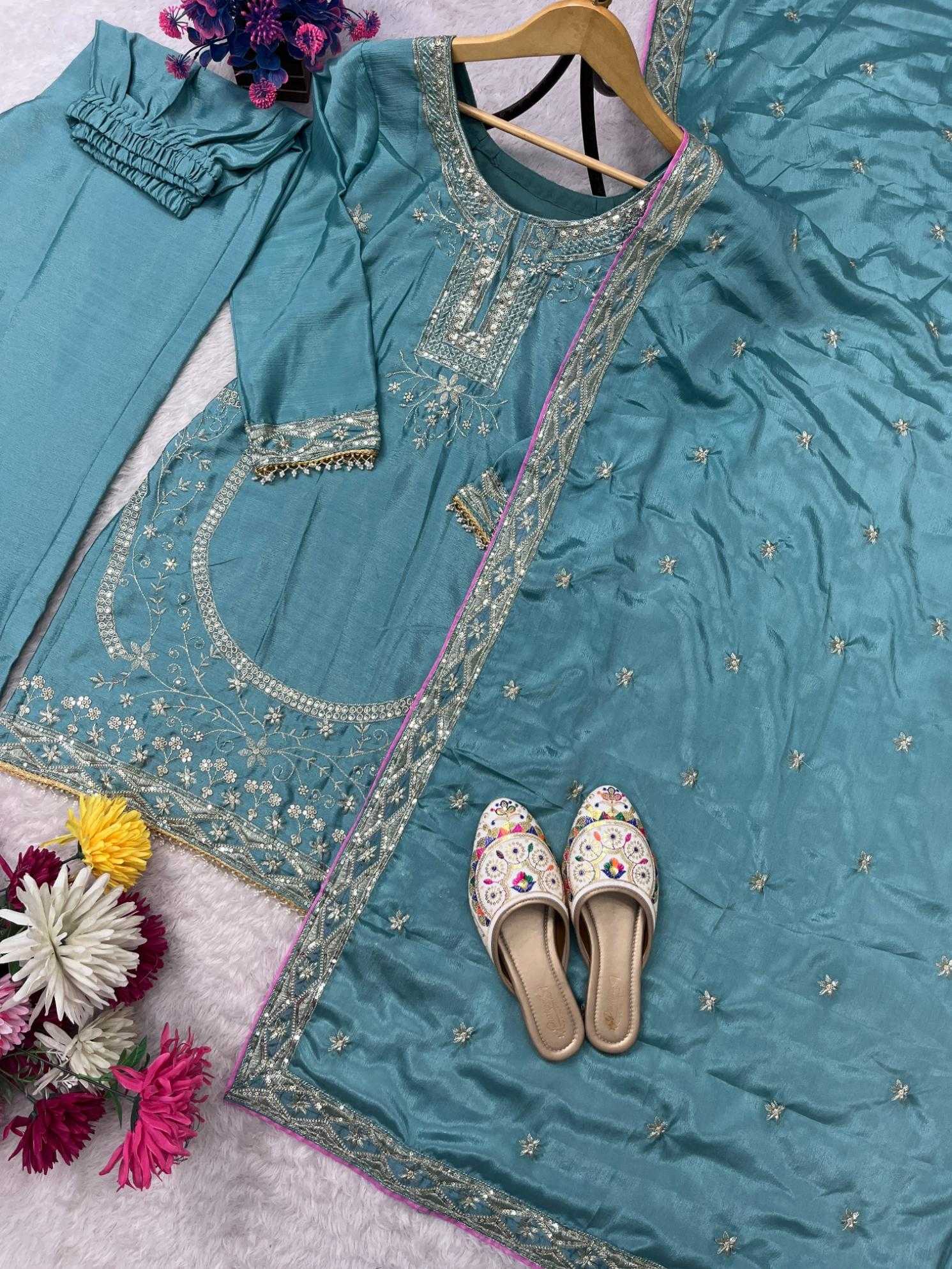 Ynf Faux Georgette RIN212 7057 Suits & Dresses Wholesale Embroidery Suits Georgette Suit Designer Suits Manufacturer